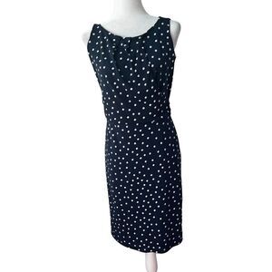 Charter Club Sheath Dress Navy Polka Dot Sleeveless SZ 4